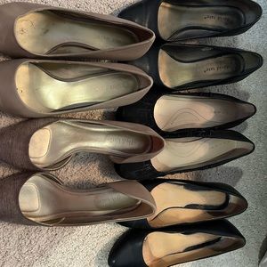 Five pairs of size 8 heels